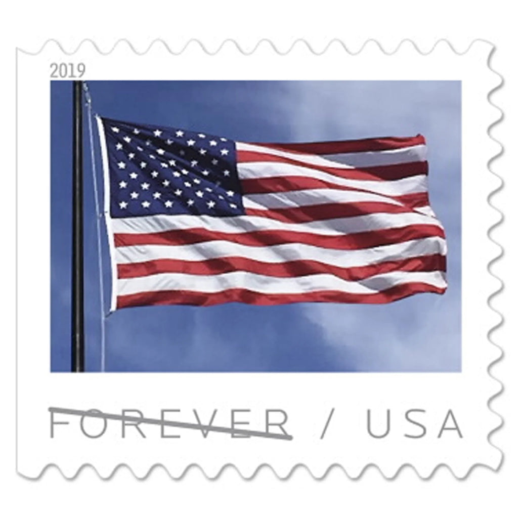 Forever Stamps 2019 U.S. Flag – Patriotic Symbol, First-Class Postage(100 Stamps)
